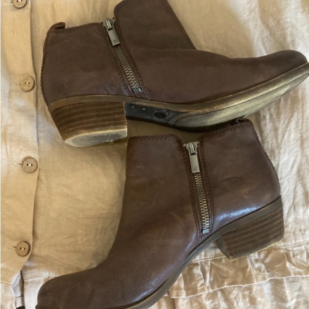 Lucky Brand Dark Brown Ankle Booties